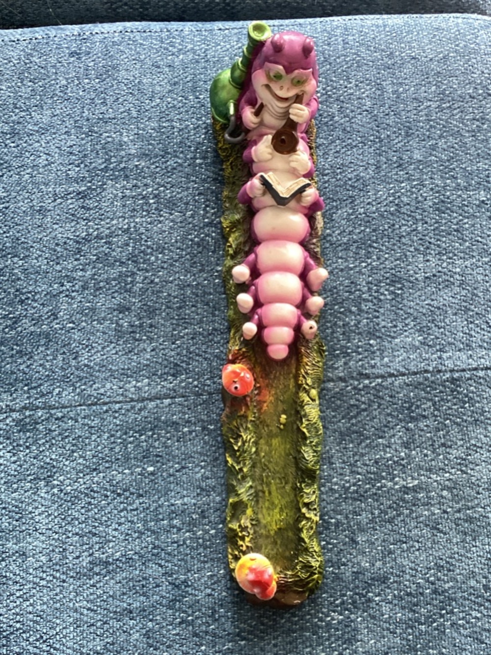 Alice in Wonderland caterpillar pipe, smoking book reading incense burner